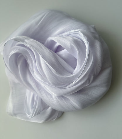Shimmer Silk Hijab in White