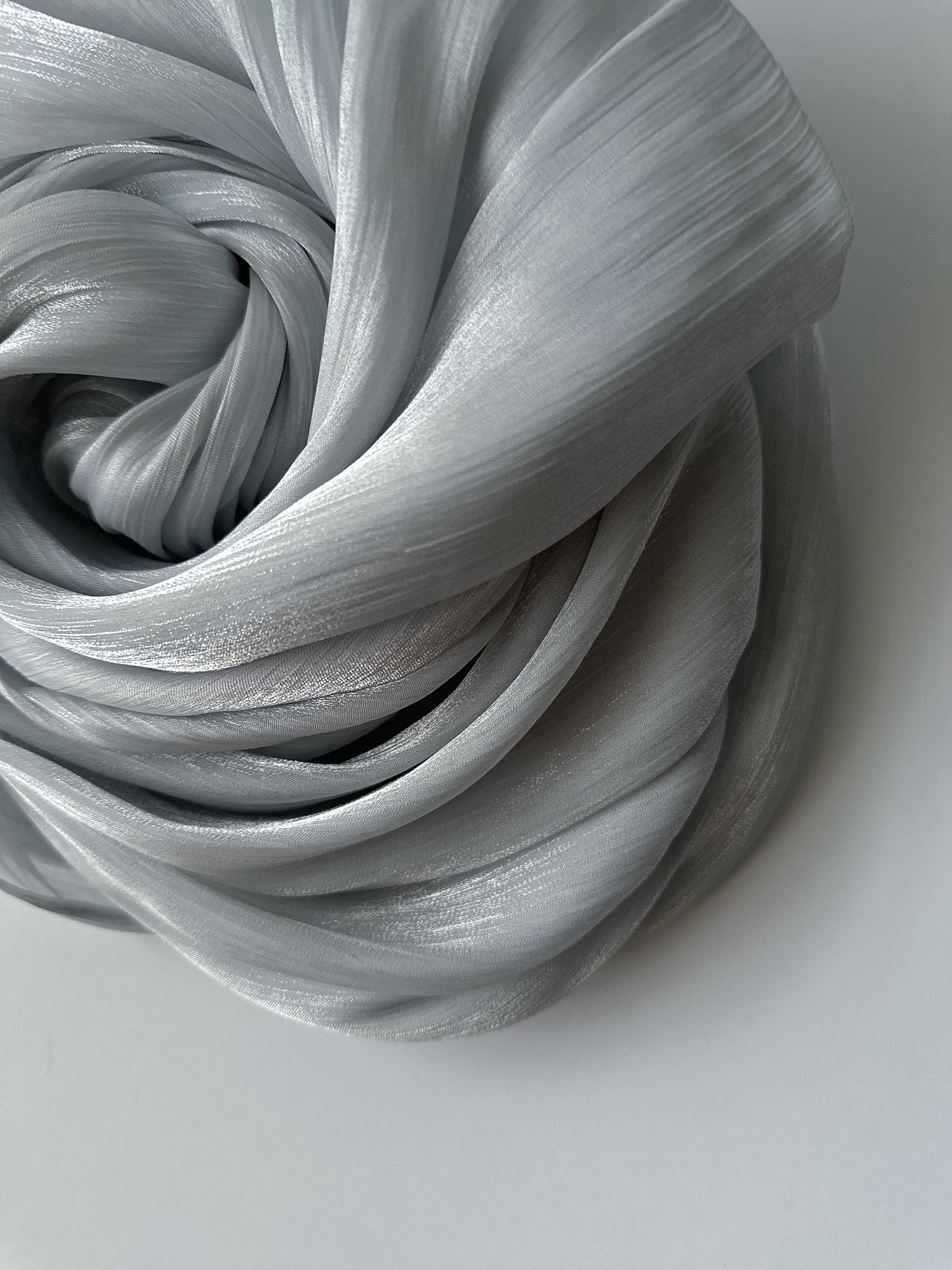 Shimmer Silk Hijab in Blue Silver