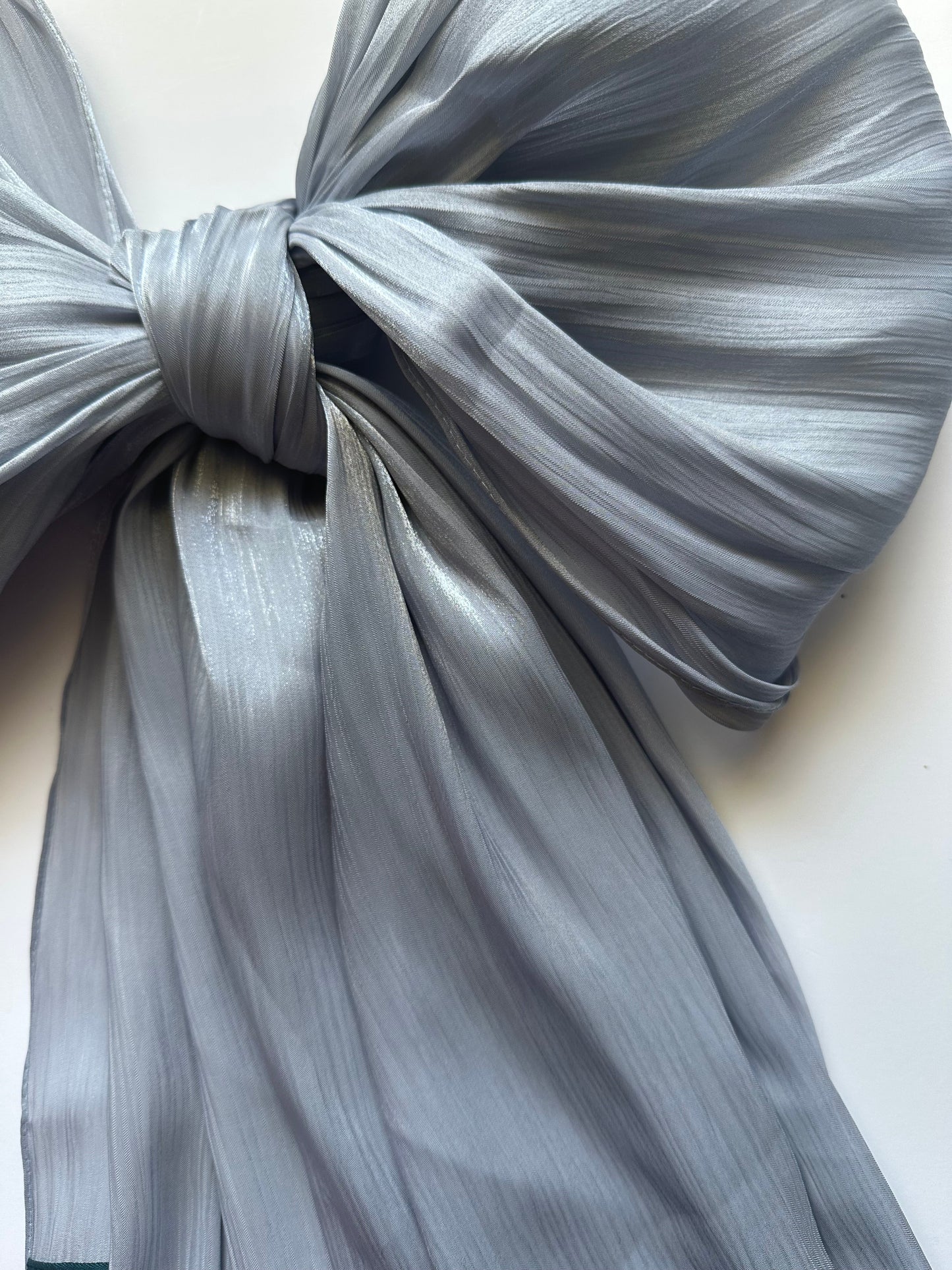Shimmer Silk Hijab in Silver